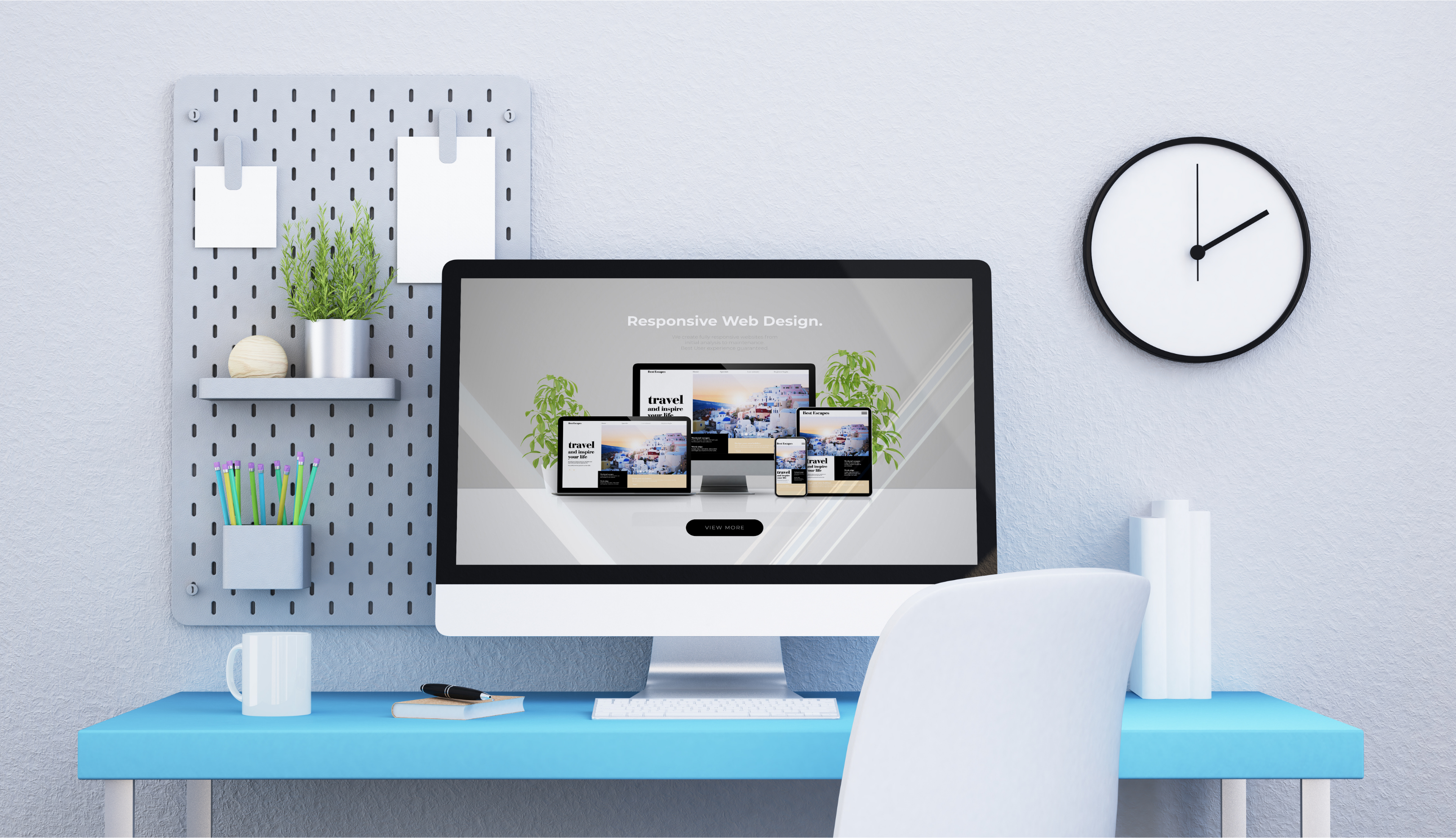 Computer on desk