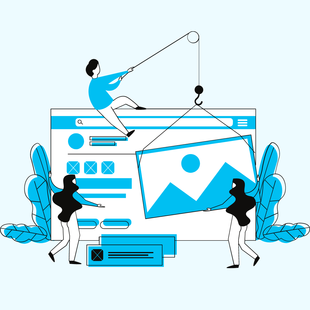 Graphic of a website being designed